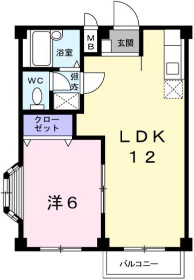 エルディムSB(1LDK/2階)の間取り写真