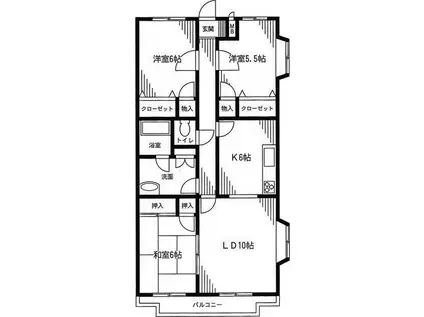 しゅうあん5(3LDK/3階)の間取り写真