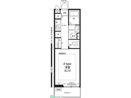 リブリ・鵠沼海岸(1K/1階)の間取り写真