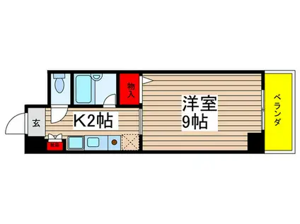 アネックス・インター(1K/2階)の間取り写真