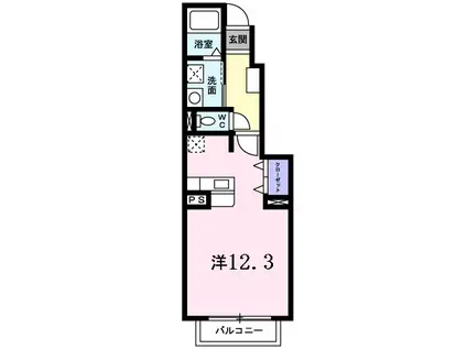 メール・ペイII(ワンルーム/1階)の間取り写真