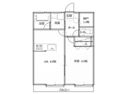 ライトハウス道匠小路(1SLDK/2階)の間取り写真