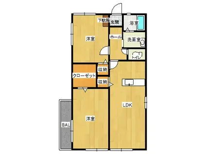 メゾンド・フルール(2LDK/1階)の間取り写真