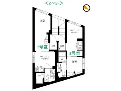目白台2丁目(1DK/3階)の間取り写真