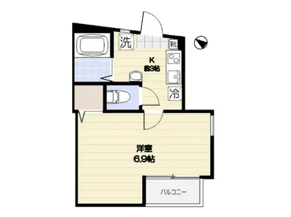 トライベッカ(1K/2階)の間取り写真