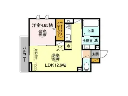 ディオブレス(1LDK/3階)の間取り写真