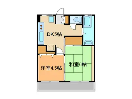 松田ビル(2K/2階)の間取り写真