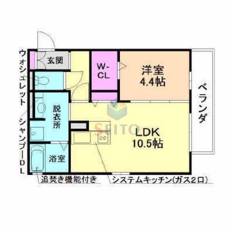 フォールズマリュード(1LDK/2階)の間取り写真