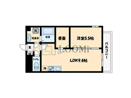 パークス堺筋本町(1SLDK/9階)の間取り写真