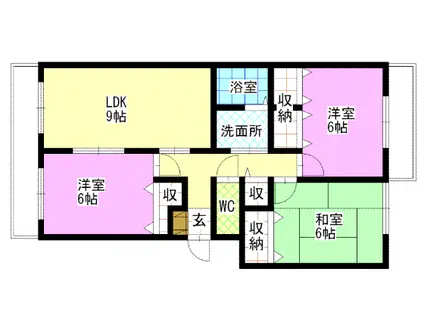 エクセル新福(3DK/1階)の間取り写真