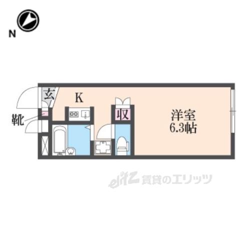 レオパレス古都(1K/1階)の間取り写真