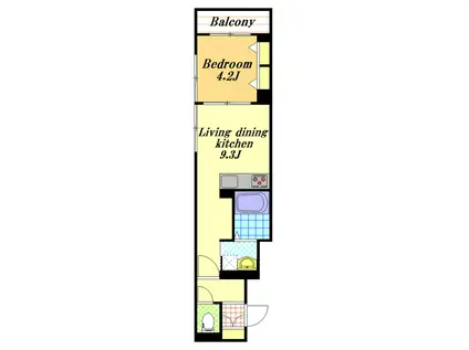AMANDIER(1LDK/2階)の間取り写真