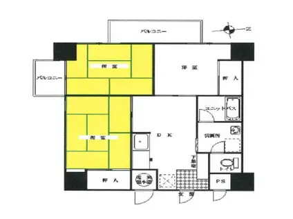 カーサ田原町(3DK/5階)の間取り写真