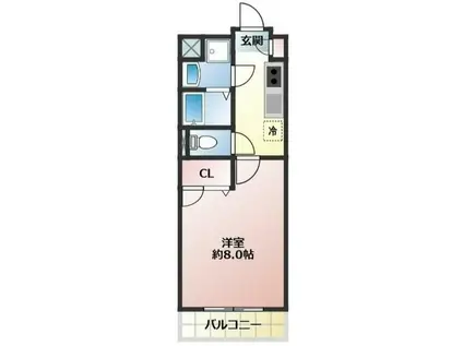 セントグレース(1K/5階)の間取り写真