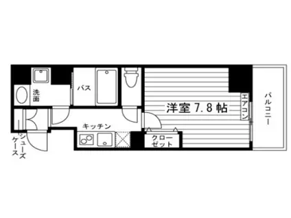 レジディア国立II(1K/4階)の間取り写真