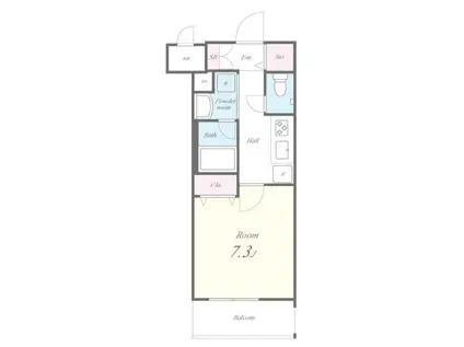 グランレーヴ東尾久(1K/4階)の間取り写真