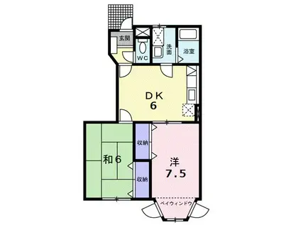 サンハイムA(2DK/1階)の間取り写真