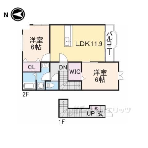 サンリット(2LDK/2階)の間取り写真