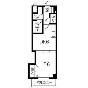 エクセルコート(1DK/4階)の間取り写真