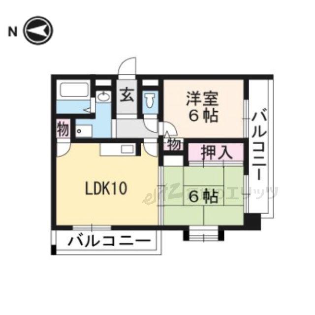 AZWEL(2LDK/2階)の間取り写真