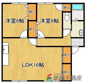 ベルナールII(2LDK/1階)の間取り写真