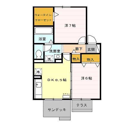 レ・セリジエ(1LDK/1階)の間取り写真