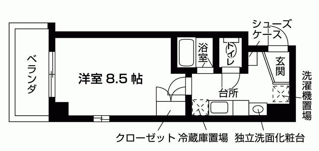 AVENIR朱雀(1K/5階)の間取り写真