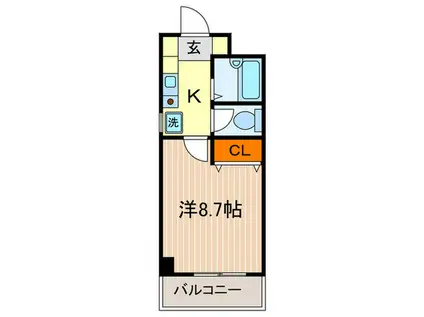 ジョリーコートノムラ(1K/8階)の間取り写真