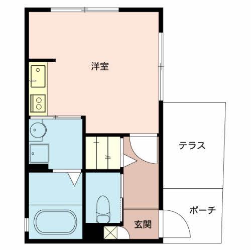 LA CASA DOLCE(ワンルーム/1階)の間取り写真