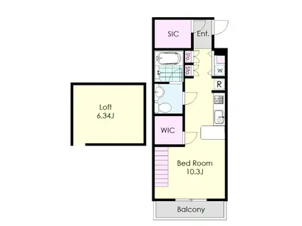 IDEALE(ワンルーム/1階)の間取り写真