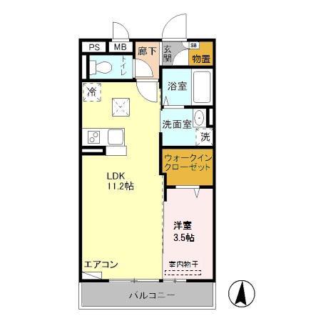 シャルマンドミールB(1LDK/1階)の間取り写真