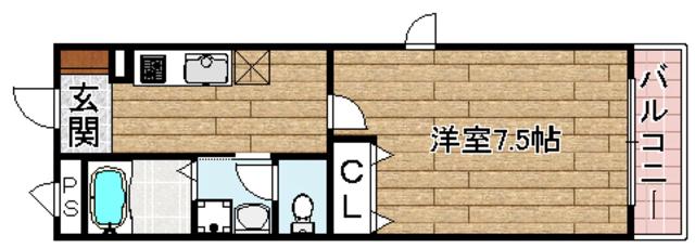 シャーメゾンAMI(1K/2階)の間取り写真