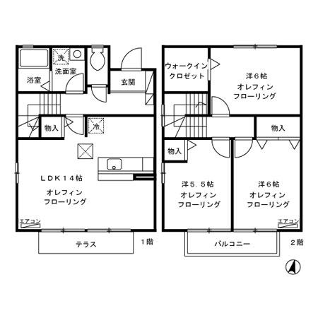 エクセルガーデンハイツ(3LDK/1階)の間取り写真