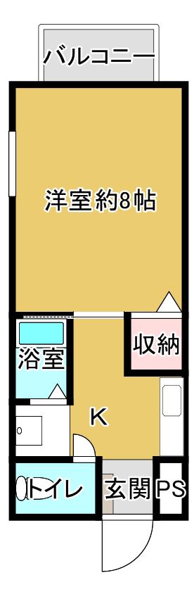 パレットハウス(1K/1階)の間取り写真