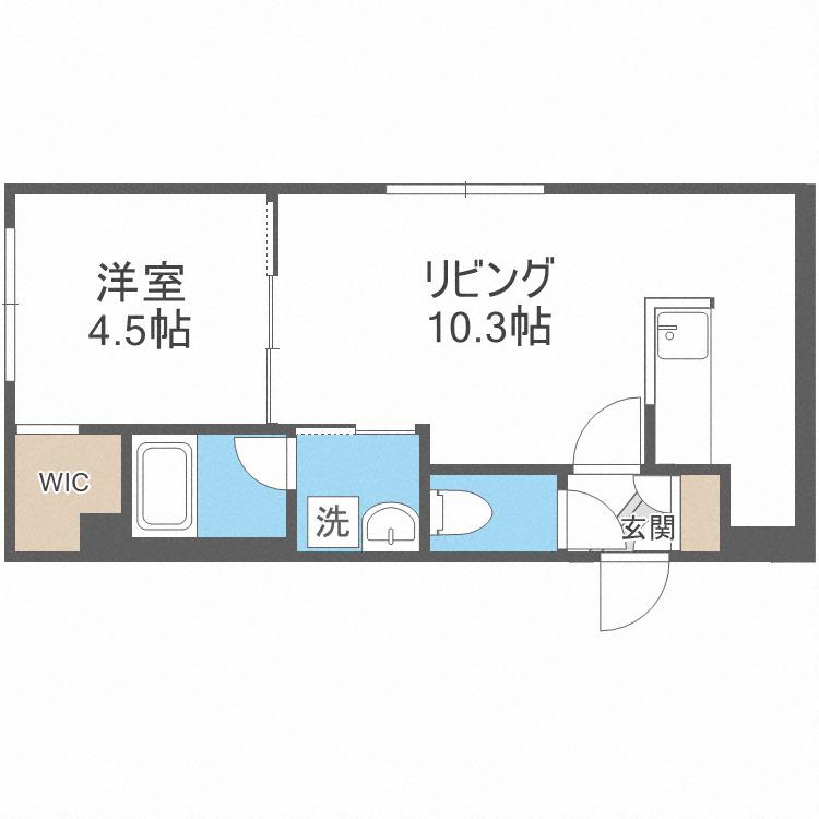 GENTRY VIANA琴似(1LDK/4階)の間取り写真
