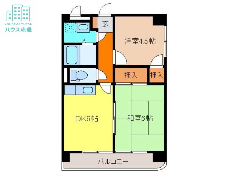 ルネス・グランディールI(2DK/3階)の間取り写真