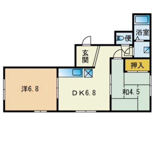 藤崎カステリア(2DK/4階)の間取り写真
