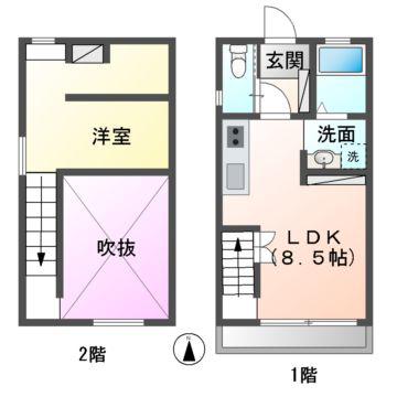 K-SMART垂水 A棟(1LDK/1階)の間取り写真