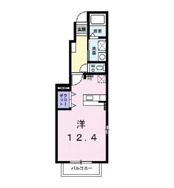 パルティーレI(ワンルーム/1階)の間取り写真