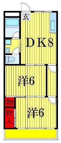サンハイツ(2DK/2階)の間取り写真