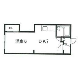 シティハウスオオカワ(1DK/3階)の間取り写真