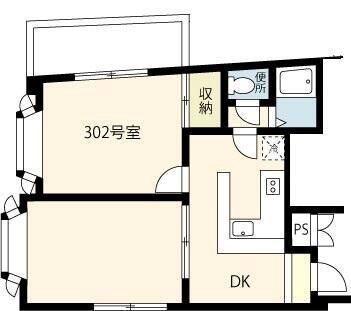 シャルムエムケー(2DK/3階)の間取り写真