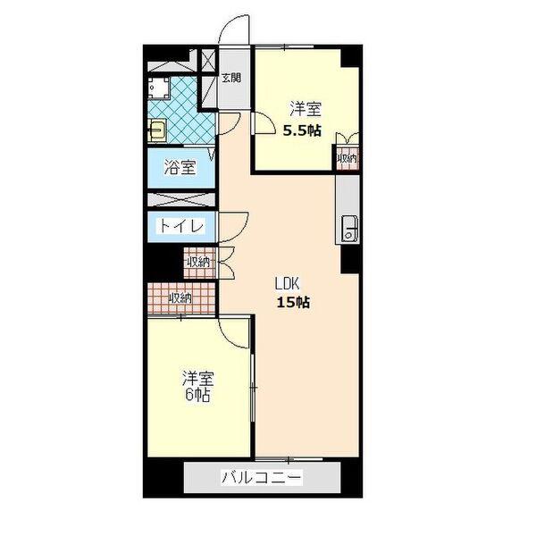 パークビュースーデン(2LDK/2階)の間取り写真
