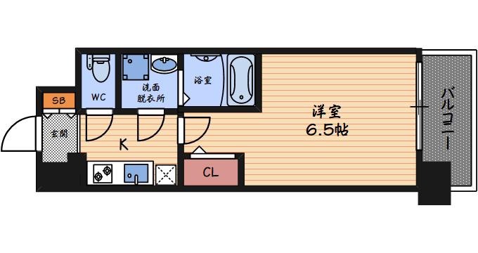 エスリード梅田グレイス(1K/9階)の間取り写真