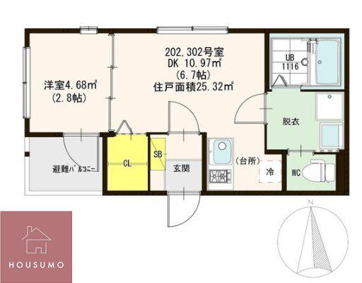 ルアーナ千林清水(1DK/3階)の間取り写真