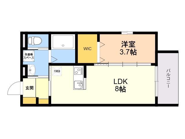 ROBOT HOME 西新(1LDK/2階)の間取り写真