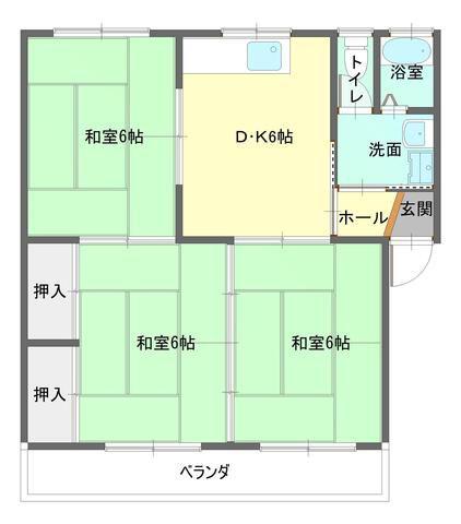 SUBSTANCE(3DK/3階)の間取り写真