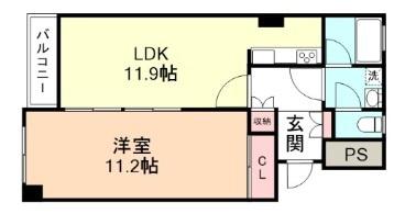 リバーフィールド(1LDK/3階)の間取り写真