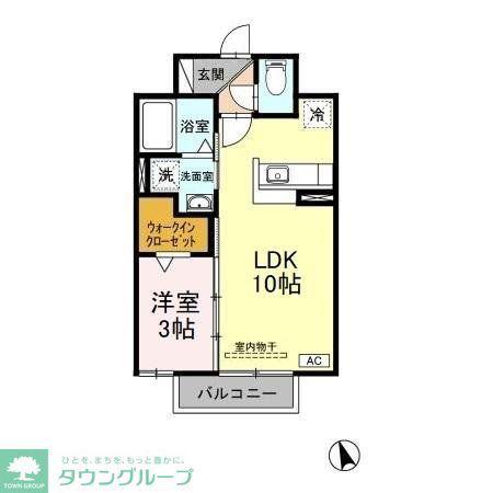 サンモールTM(1LDK/2階)の間取り写真