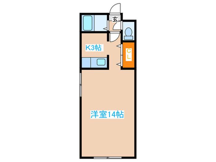メゾン山鼻(1K/3階)の間取り写真